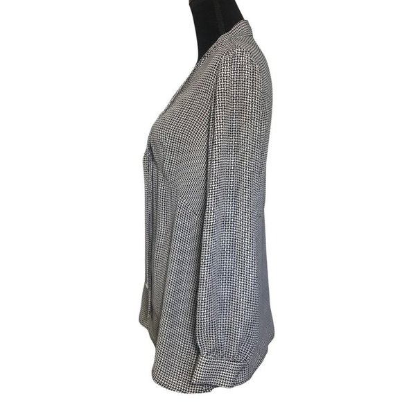 MICHAEL Michael Kors Black/White Woven Pattern Blouse - Size 8 - Picture 2 of 4